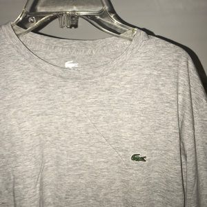 Men’s gray Lacoste long sleeve t shirt medium